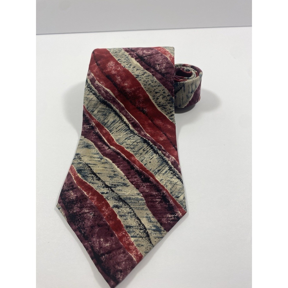 Oscar De La Renta Couture Collection 100% Silk Tie Multicolor Stripe 57x4
